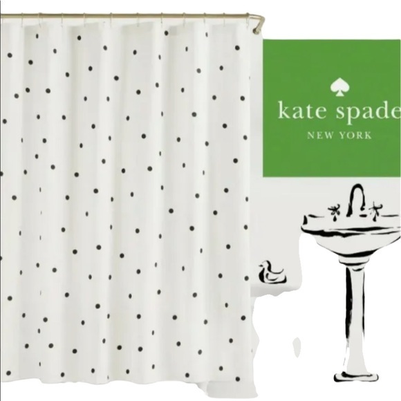 kate spade Other - Kate Spade Deco Dot White Shower Curtain 72x72